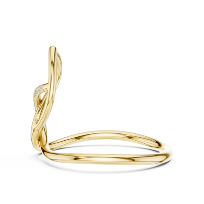 Twisted Loop Round Moissanite Diamond Engagement Ring - View 8