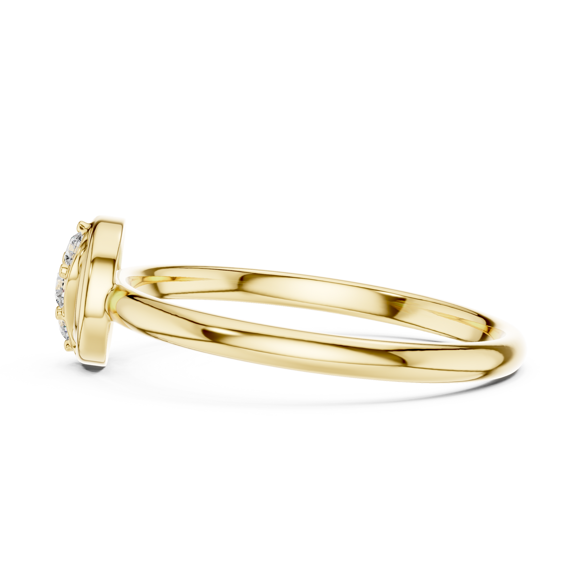 Round Cut Lab Diamond Cluster Ring With Open Frame Design - View 7