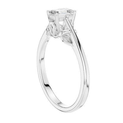 Emerald Cut Lab Diamond Solitaire Basket Ring - View 12