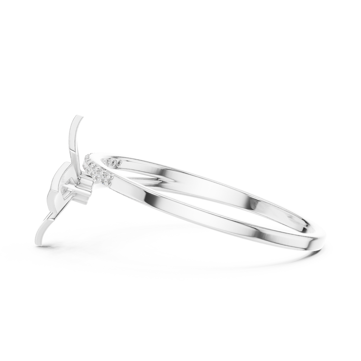 Geometric Lab Diamond Split Shank Engagement Ring - View 10