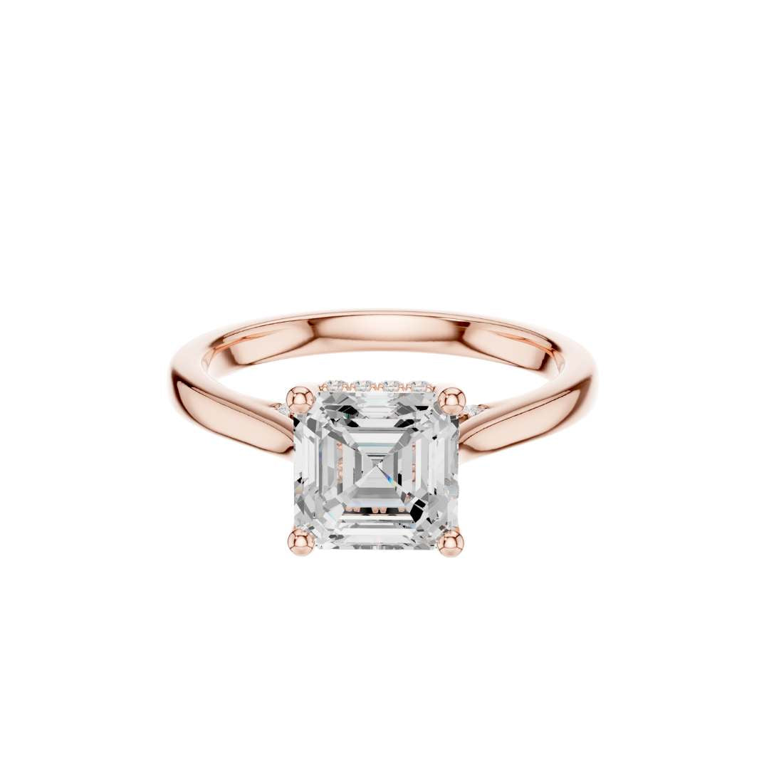 Asscher Cut Lab Diamond Solitaire Engagement Ring - View 2