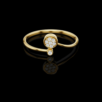 Round Lab Diamond Bezel Set Cluster Anniversary Ring