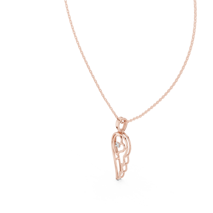 Abstract Spiritual Silhouette Charm Pendant with Round Lab Grown Diamond - View 11