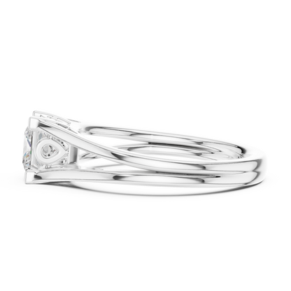 Princess Cut Lab Diamond Split Shank Solitaire Engagement Ring - View 10