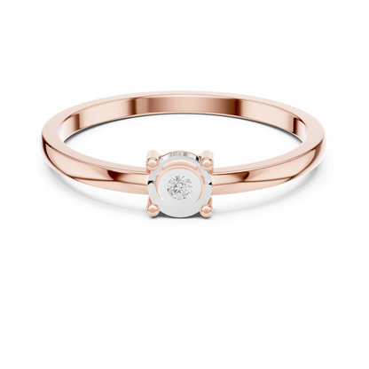 Classic Fancy Round Cut Solitaire Lab Diamond Ring - View 2