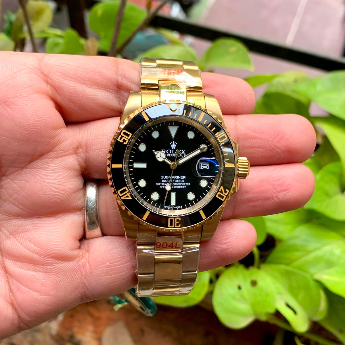 Black Diver Automatic Watch with Ceramic Bezel & Date Display - View 3
