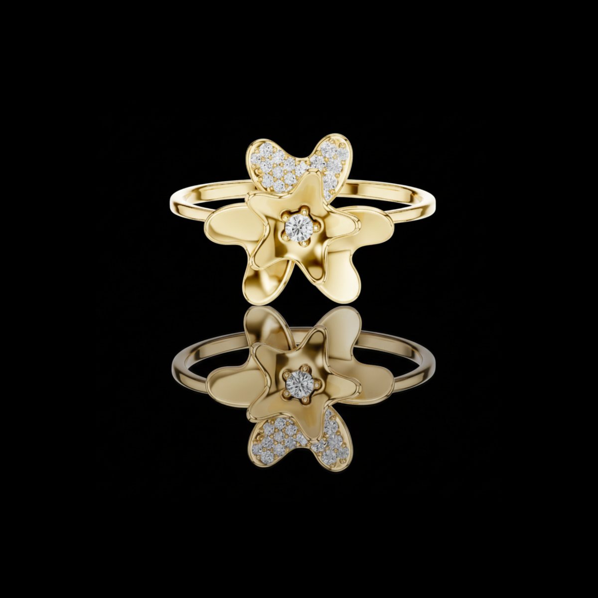 Floral Lab Diamond Statement Promise Ring