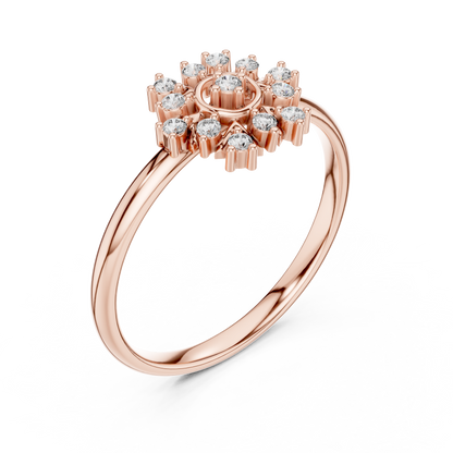 Round Lab Diamond Nature Inspired Cluster Ring - View 3