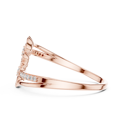 Dual Flower Bypass Split Pave Shank Lab Ring - View 9