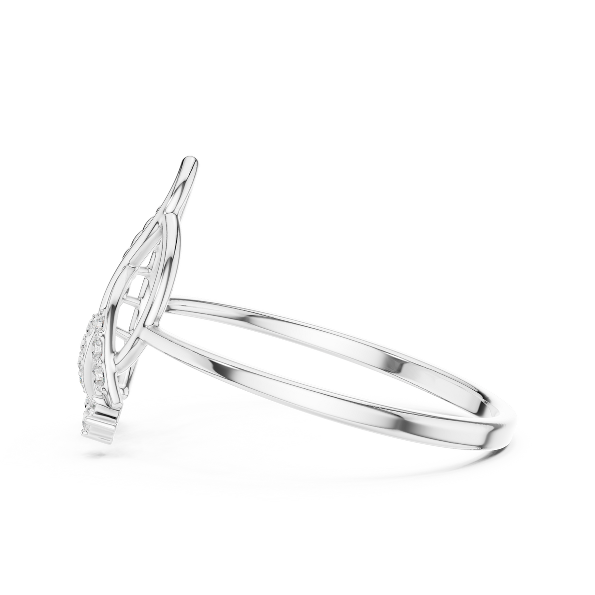 nature-inspired moissanite diamond statement delicate ring - view 10