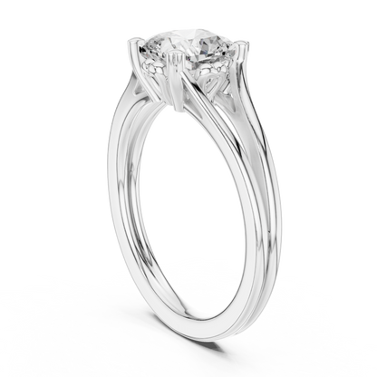 Split Shank Cushion Cut Lab Diamond Solitaire Rings - View 7