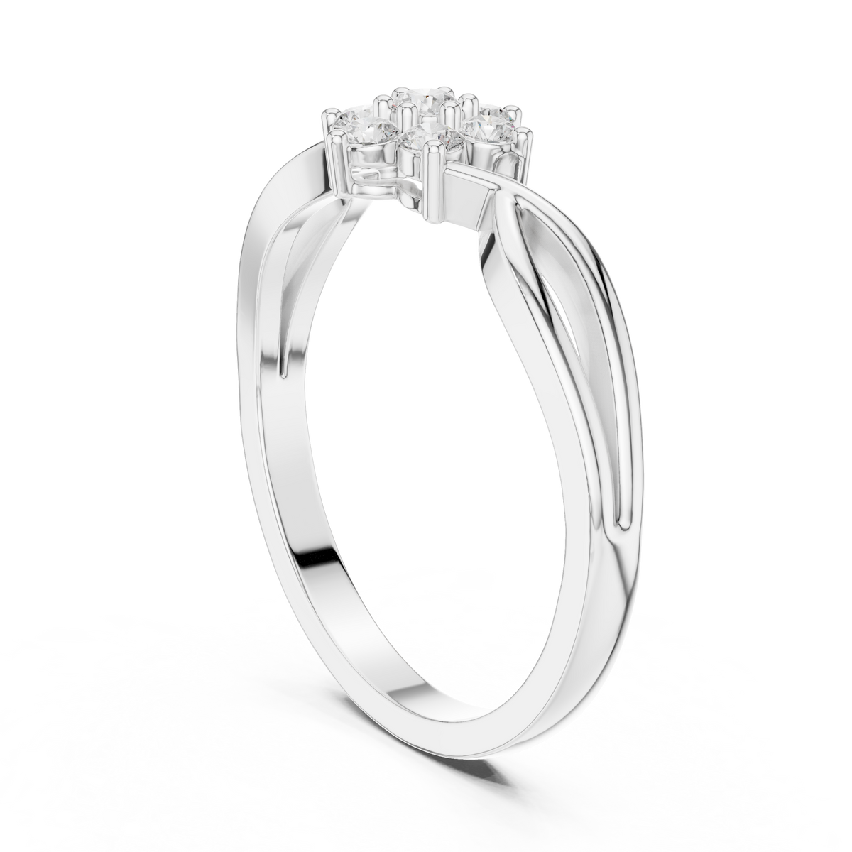 Infinity Flower Cluster Lab Diamond Engagement Ring - View 12