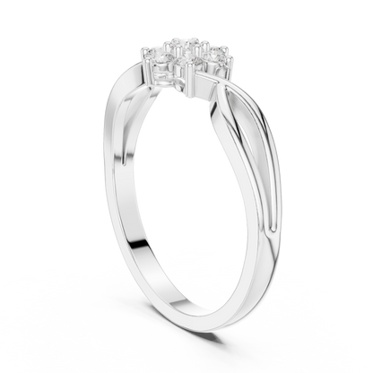 Infinity Flower Cluster Lab Diamond Engagement Ring - View 12