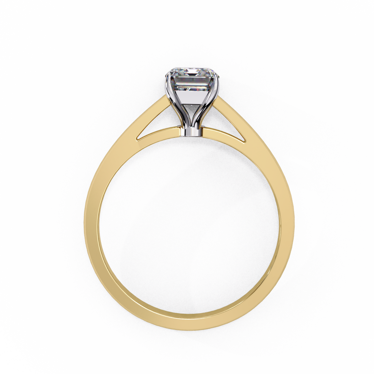 Radiant Cut Lab Diamond Engagement Solitaire Ring - View 10