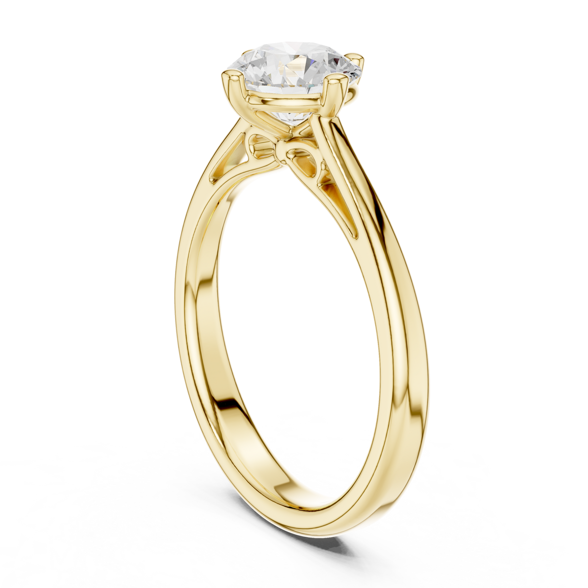 round lab diamond solitaire engagement ring - view 5