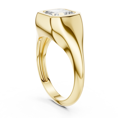 Handcrafted Asscher Cut Lab Diamond Ring With Bezel Setting - View 4