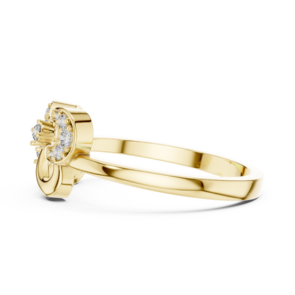 Infinity Round Cut Lab Diamond Openwork Pave Gold Statement Ring - View 4