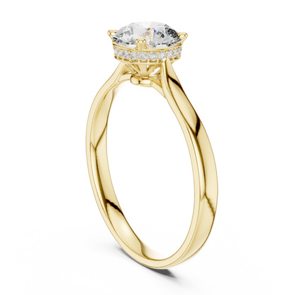 Delicate Round Cut Lab Diamond Solitaire Engagement Ring - View 5