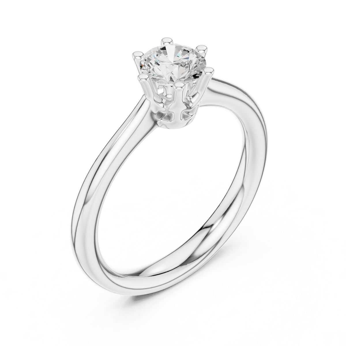 round cut lab diamond delicate solitaire engagement ring - view 4