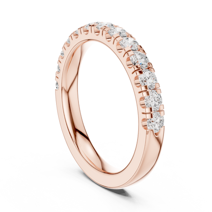 Stackable Round Moissanite Diamond Wedding Band - View 6