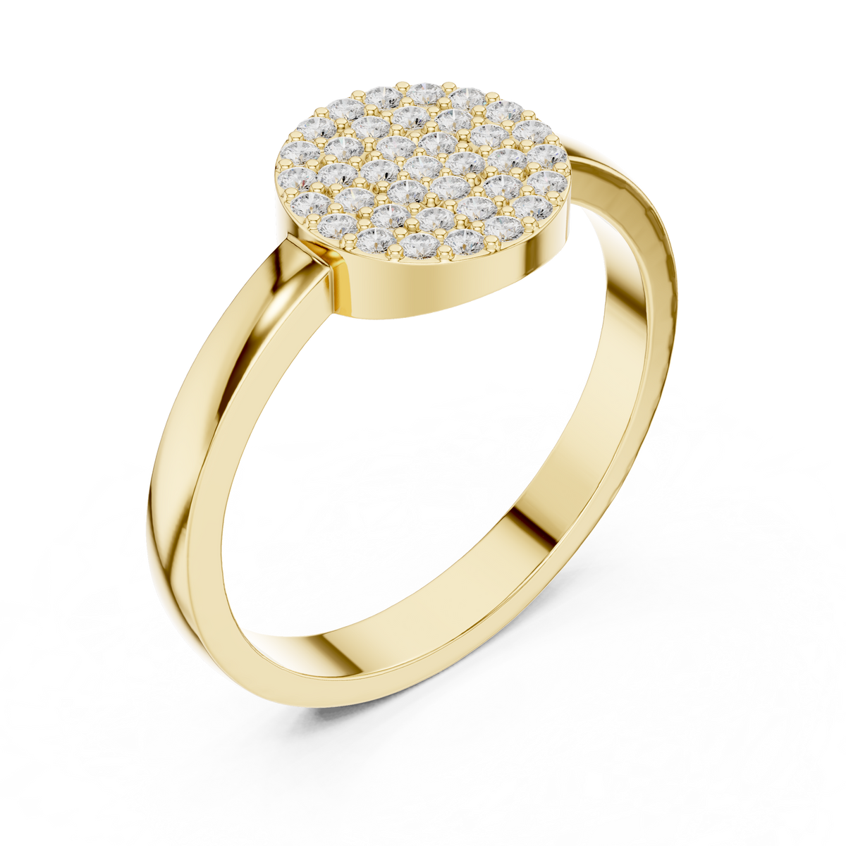 round pave diamond statement moissanite diamond ring - view 2