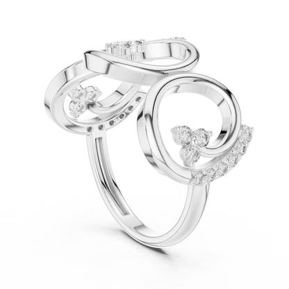 Open Circle Pavé Round Lab Diamond Geometric Statement Ring - View 12