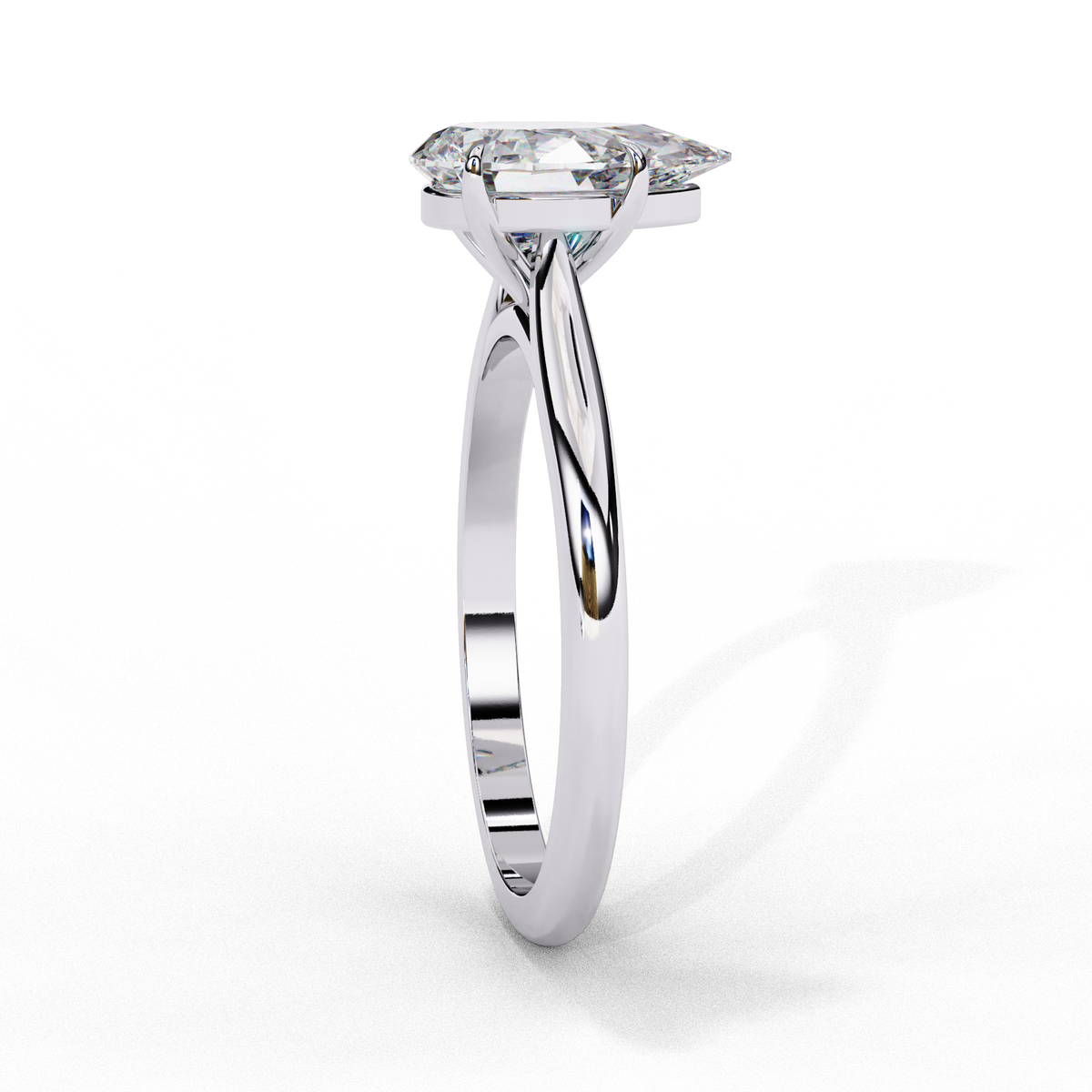 pear cut lab diamond solitaire wedding ring - view 4