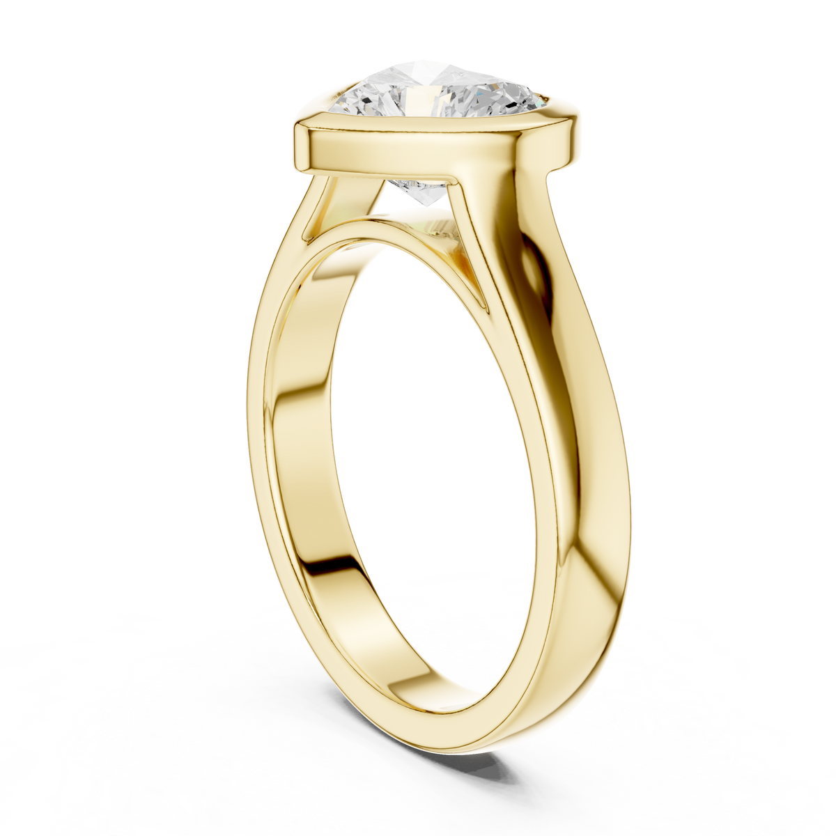 heart cut solitaire cathedral lab diamond ring - view 3