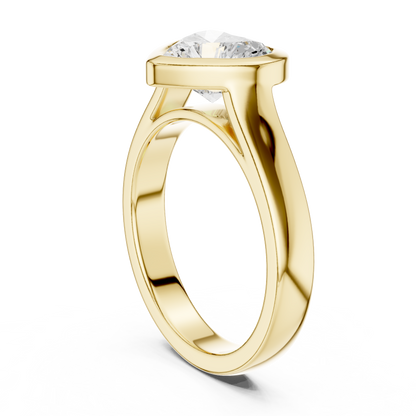 Heart Cut Solitaire Cathedral Lab Diamond Ring - View 3