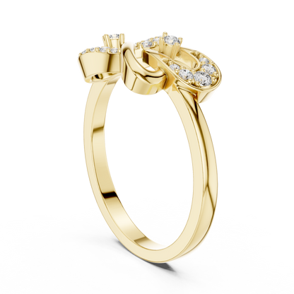 Infinity Round Cut Lab Diamond Openwork Pave Gold Statement Ring - View 3