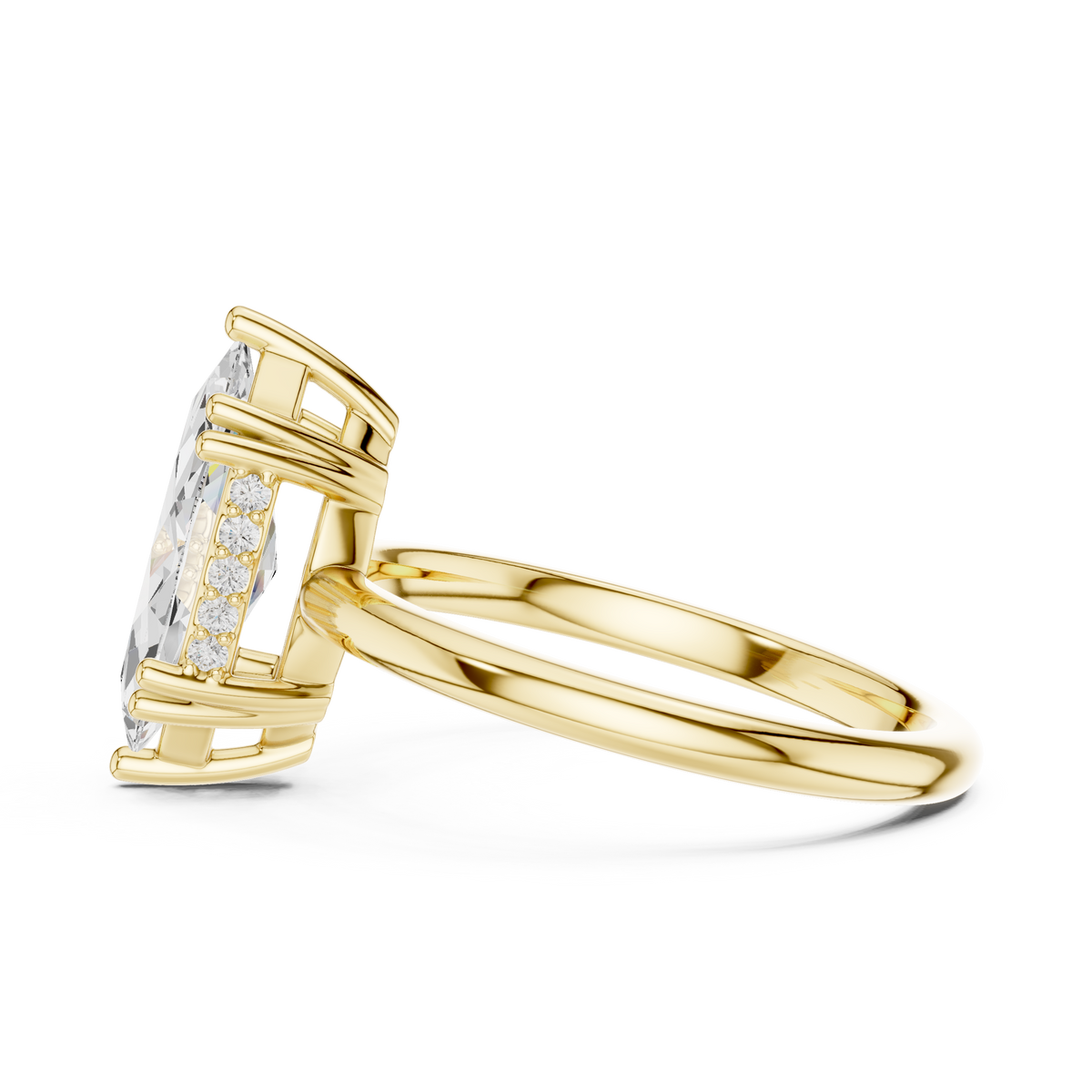 Solitaire Marquise Cut Lab Diamond Ring - View 8