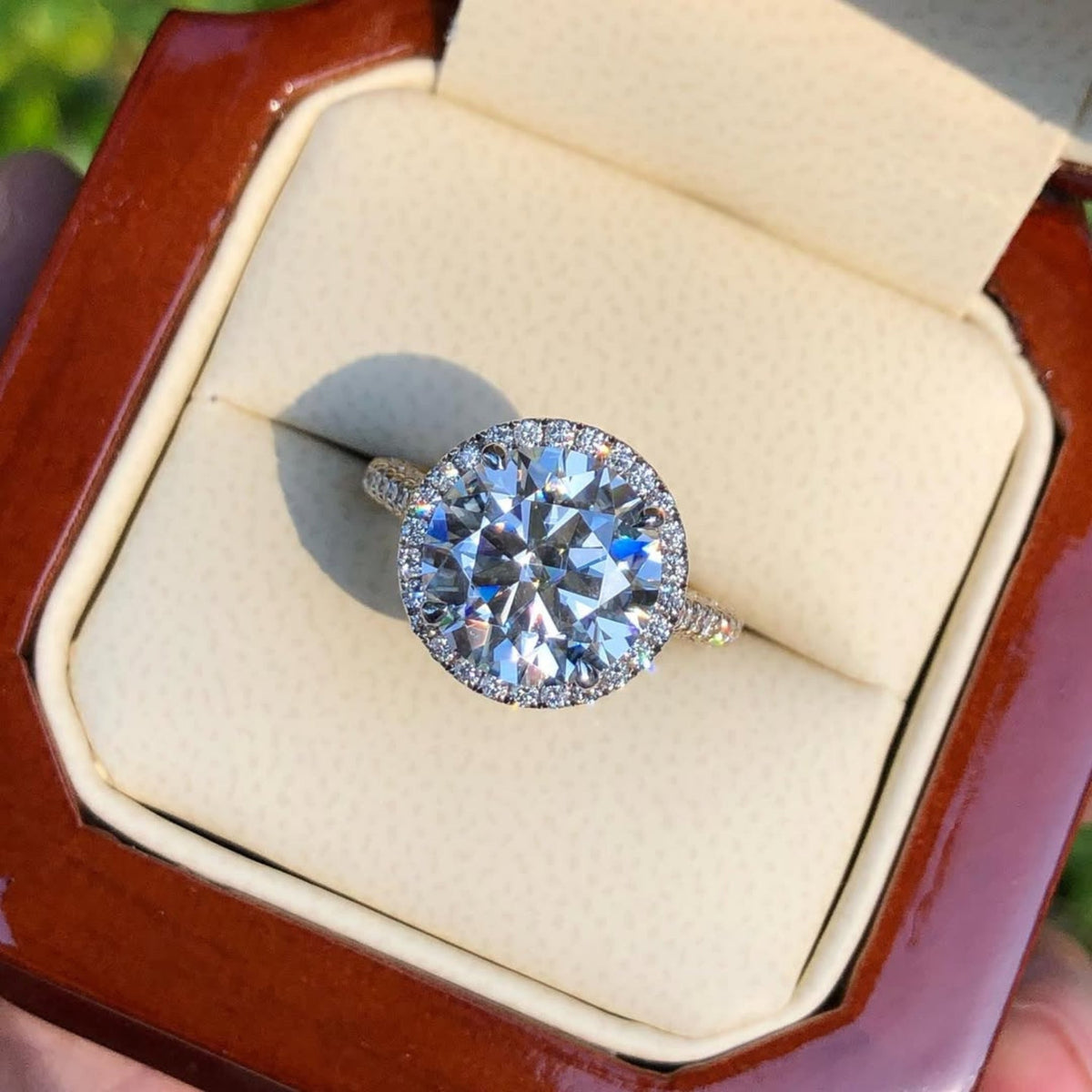 round halo lab diamond pave ring - view 3