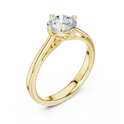 Round Lab Diamond Solitaire Engagement Ring - View 2