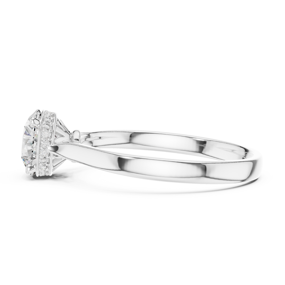 Delicate Round Cut Lab Diamond Solitaire Engagement Ring - View 3