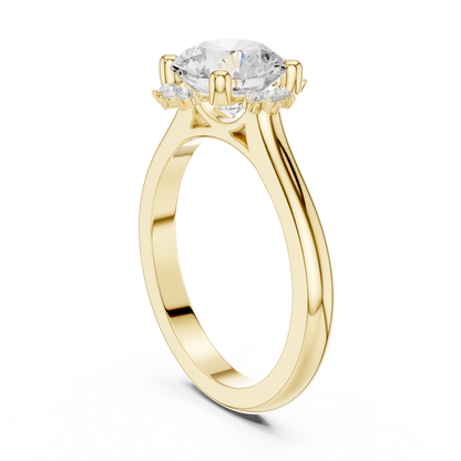 Round Brilliant Three Stone Moissanite Diamond Ring - View 3