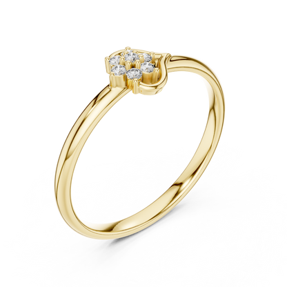 Vintage Round Lab Diamond Cluster Delicate Ring - View 2
