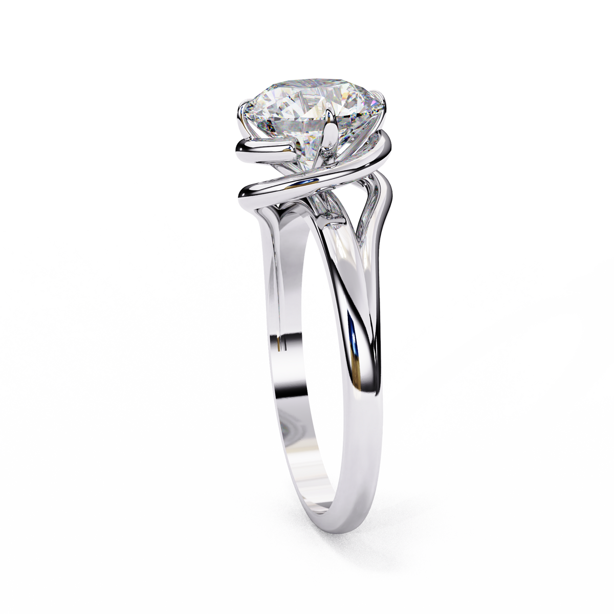 Unique Round Cut Lab Diamond Solitaire Promise Ring - View 7
