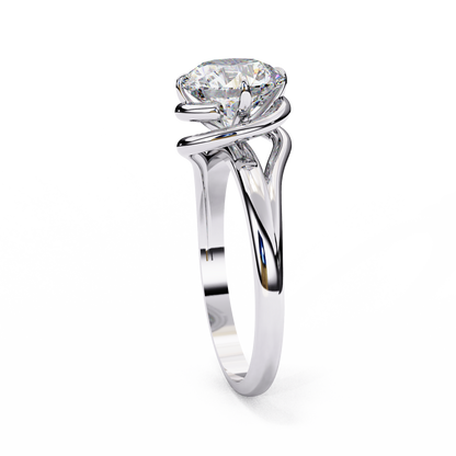 Unique Round Cut Lab Diamond Solitaire Promise Ring - View 7