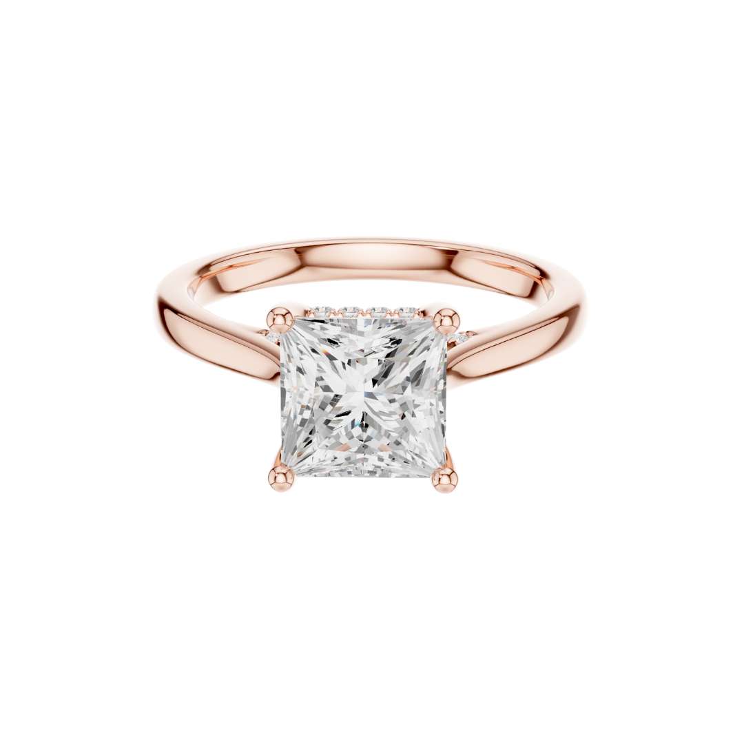 Classic Princess Cut Lab Diamond Solitaire Ring - View 3