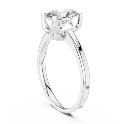 Exquisite Oval Cut Moissanite Diamond Solitaire Ring - View 12