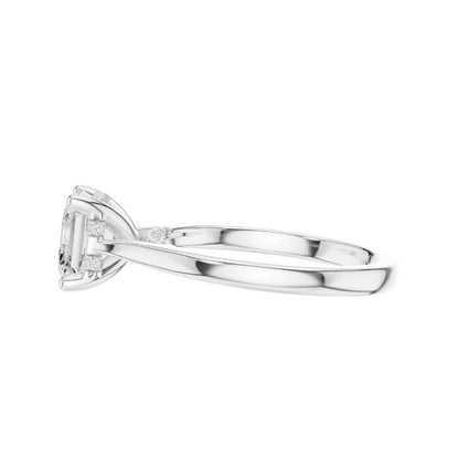 Asscher Cut Lab Diamond Solitaire Engagement Ring - View 9