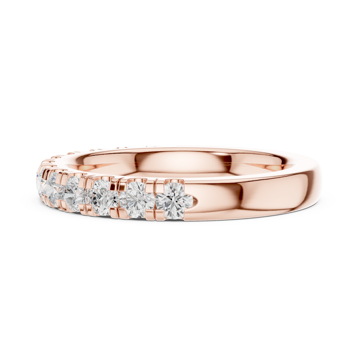 stackable round moissanite diamond wedding band - view 9
