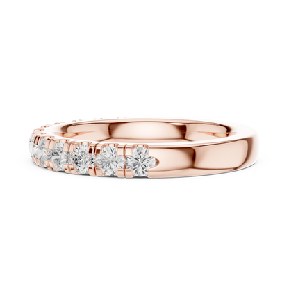 Stackable Round Moissanite Diamond Wedding Band - View 9