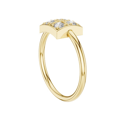 Square Quad Bezel Set Lab Diamond Cluster Ring - View 10