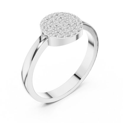Round Pave Diamond Statement Moissanite Diamond Ring - View 4