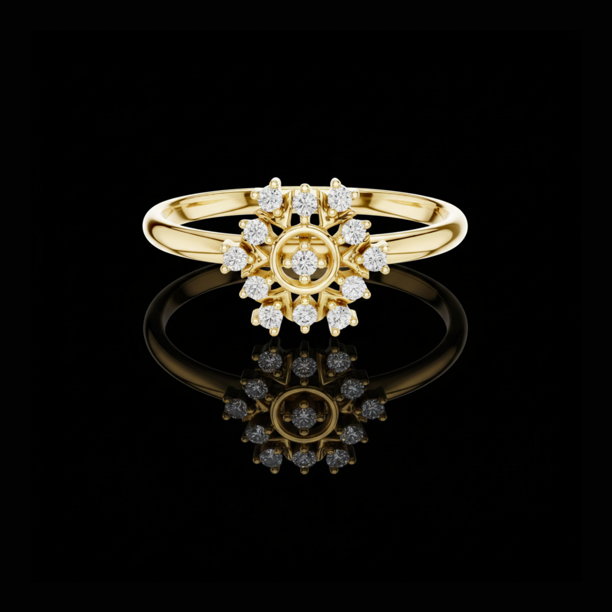 Round Lab Diamond Nature Inspired Cluster Ring