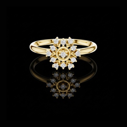Round Lab Diamond Nature Inspired Cluster Ring