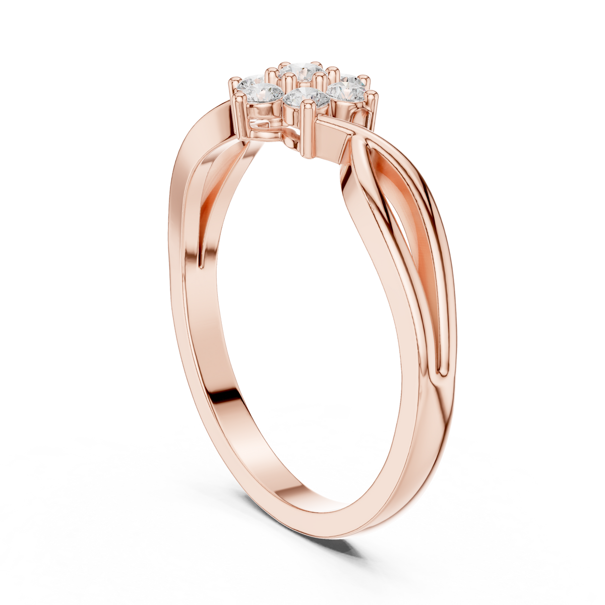 infinity flower cluster lab diamond engagement ring - view 11