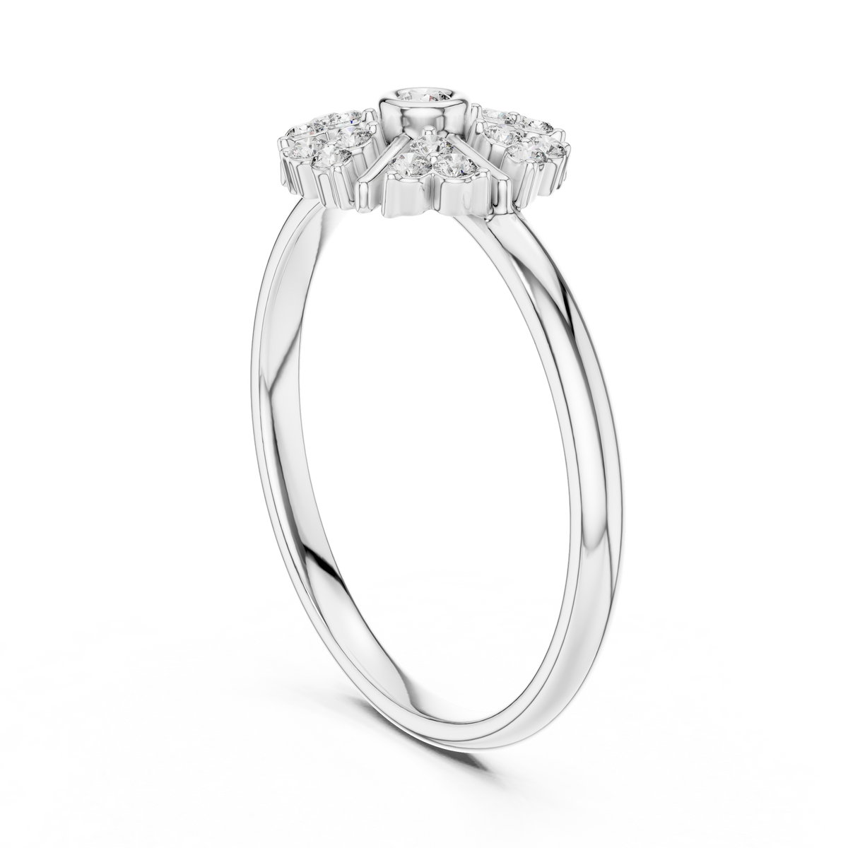 lab round diamond nature inspired statement ring - view 7
