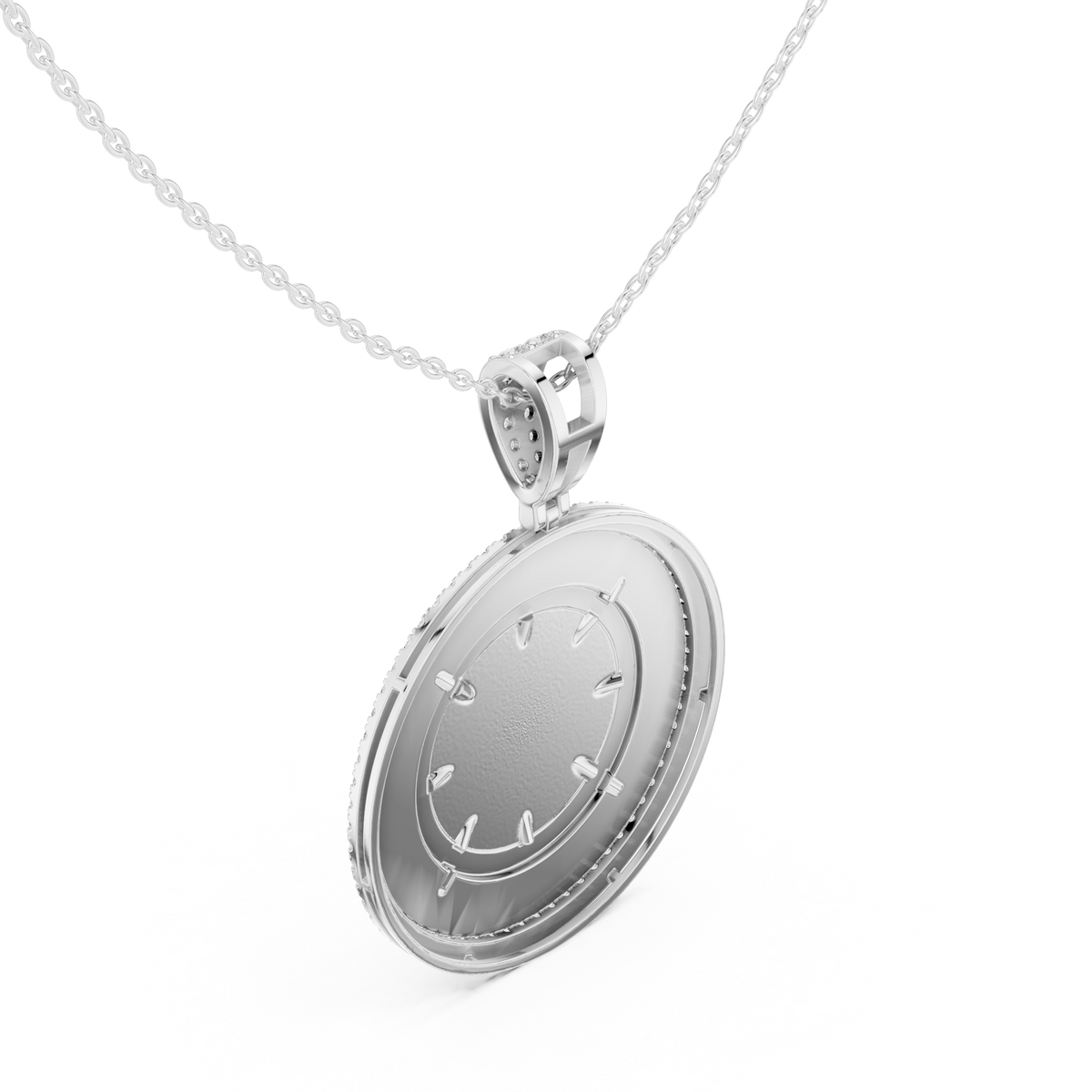 directional wheel pattern statement charm featuring round moissanite diamond - view 9